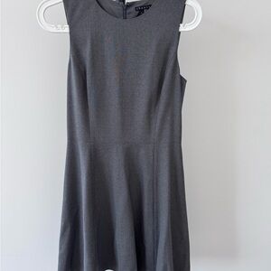 Theory Gray Sheath Mini Dress Sleeveless Crew Neck